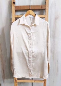 Elegant Beige Button-Down Shirt size-38-39-L