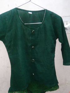 Green Button-Down Kurta