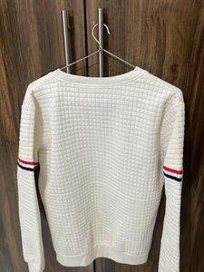 Stylish White Embellished Sweatshirt