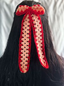 Handmade Crochet Hair Bow Clip for Girls & Women –