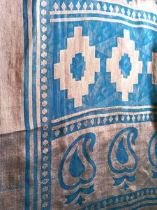Elegant Blue Patterned brasso Saree