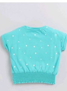 Aqua Polka Dot Crop Top