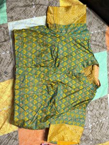 Saree - Mustard Green Color