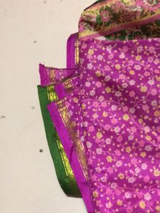 Flower Design With Pink Sari  🥻