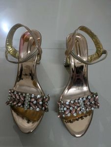 Gold Heels with Embellishments