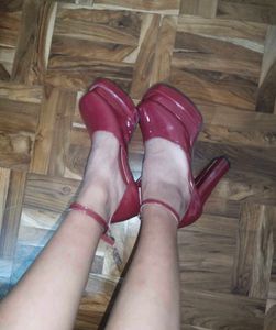 Burgundy Platform Heels