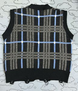 Plaid Knit Vest Top
