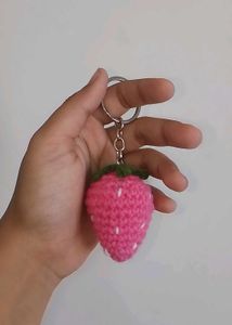 Crocheted strawberry Keychain 🍓