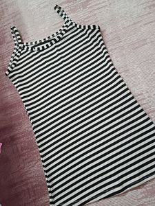 Blue Top With Black And White Inner