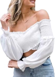 🤍Chic Off-Shoulder Crop Top🤍