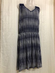 Deletta Blue Midi Sleeveless Dress