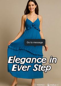 Blue Ruffle Maxi Dress