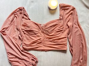 Peach Crop top