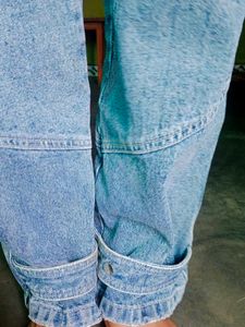Vintage High-Waisted Denim Cargo Pants