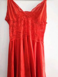 Red Lace Cami Slip Dress