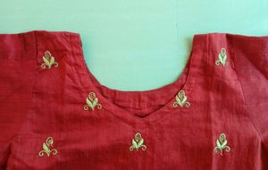 Red Embroidered Kurti