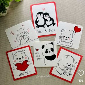 Handmade Love Cards - Set of 6