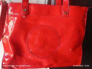 Red Patent Leather Tote Bag