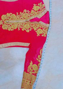 Pink &amp; Gold Embroidered Kurta Set