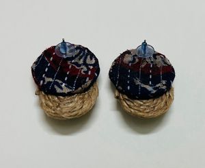 Handmade Fabric Studs With Ring