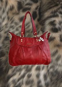 Authentic coach red leather bag