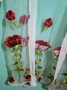 Floral Embroidered Sheer Cardigan
