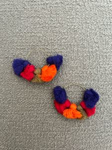 Colorful Pom-Pom Earring
