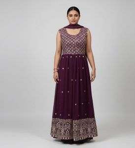 Elegant Purple Anarkali Suit Set