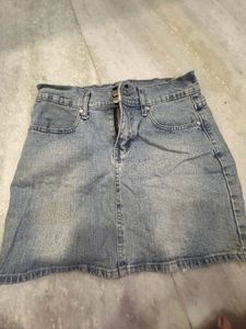 Blue Denim Miniskirt