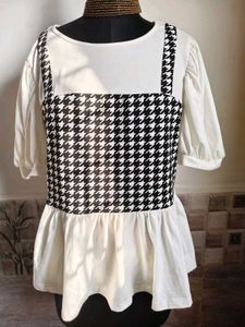 🎁Buy 2 Get 1 Free 🎁Houndstooth Puff Sleeve Dress