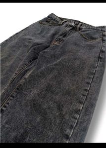 Acid Wash Wide Leg Jeans