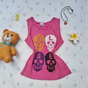 Y2k  Skull Tank Fitted Top