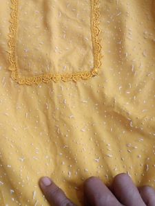 Yellow Colour Aline Kurti