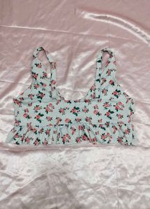 Floral Ruffle Crop Top