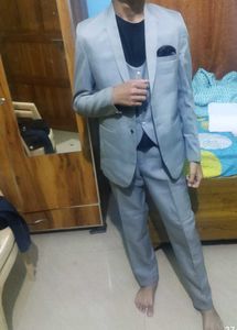Grey Formal Suit - Men's Fashion