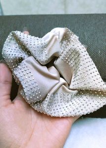 Rhinestone Studded Scrunchie