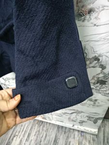 Elegant Navy Blue🇲🇾 Cropped Coat