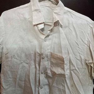 Linen White Shirt - Size - 40/Large To XL