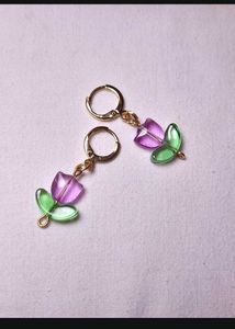 Purple Tulip Earrings