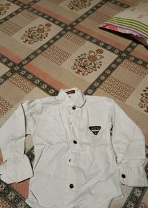 Boys' White Slim Fit Button-Down Shirt