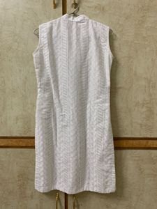 White Embroidered Kurti Sleeveless