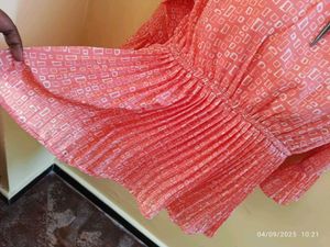large size Peach Printed Top