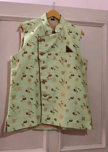 Fluorescent Jacket With Copper Kurta