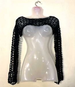 ⛧Black Crochet Bolero Sleeves