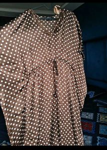 Brown Polka Dot kaftan nighty
