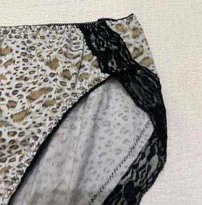Animal Print Lace Trim Briefs