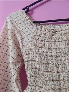 Ballon Sleeves Tie Up Top