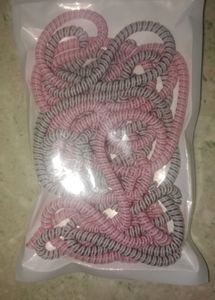 Spiral Hair Ties - Pink &amp; Gray