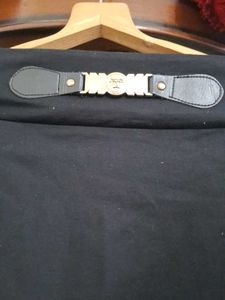 Black Mini Skirt with Buckle Detail