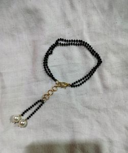 Simple Elegant Hand Mangalsutra With Pearls Hangings